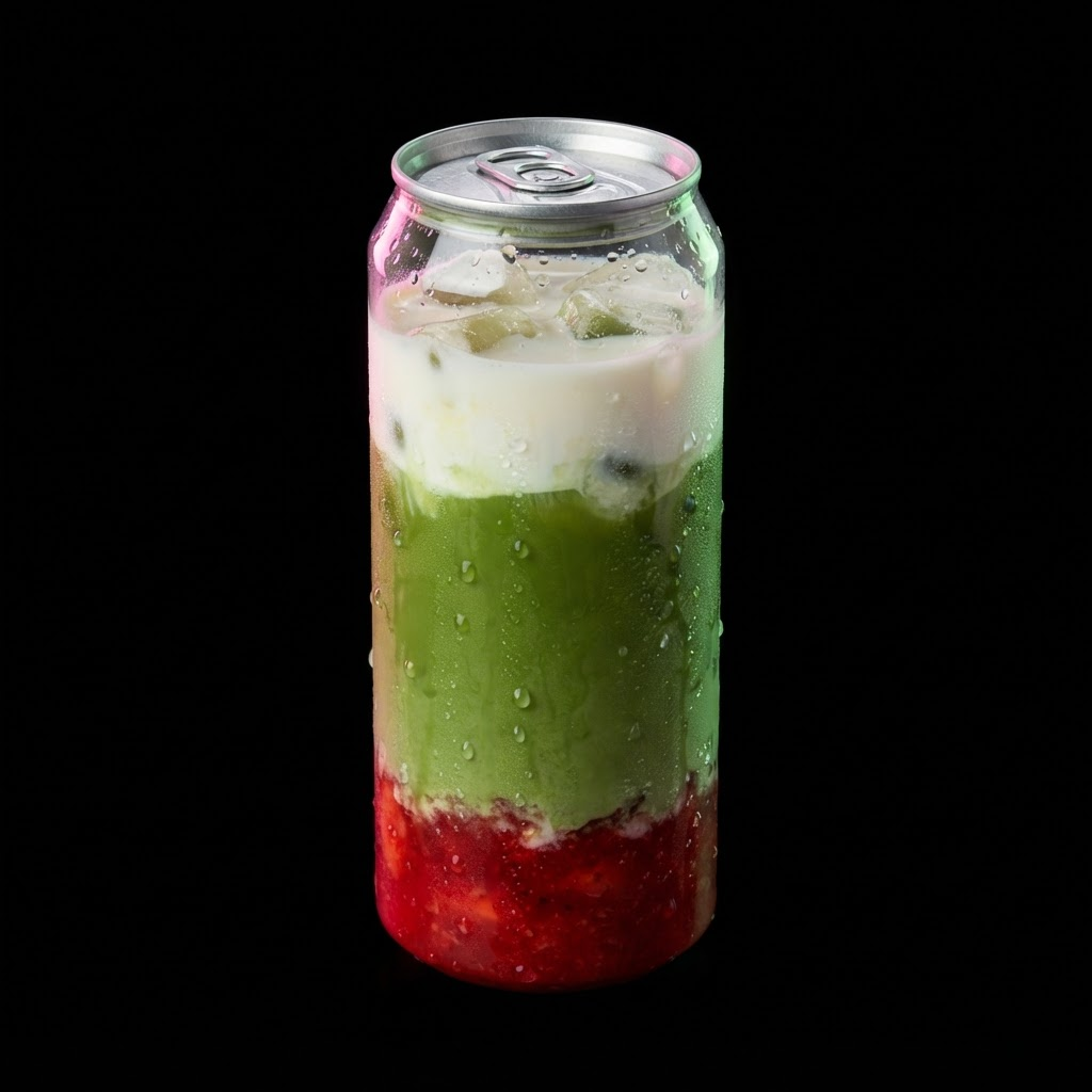 Strawberry Fields Forever — Matcha with strawberry, a strawberry fruit purée and a vanilla cold foam.