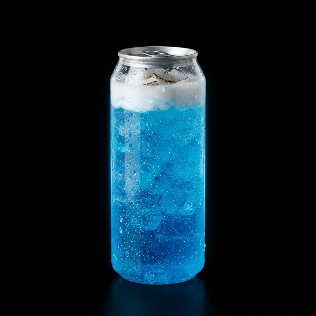 Blue Voltage — Monster with blue raspberry, lemon & coconut, a coconut cold foam and a sparkle finish.