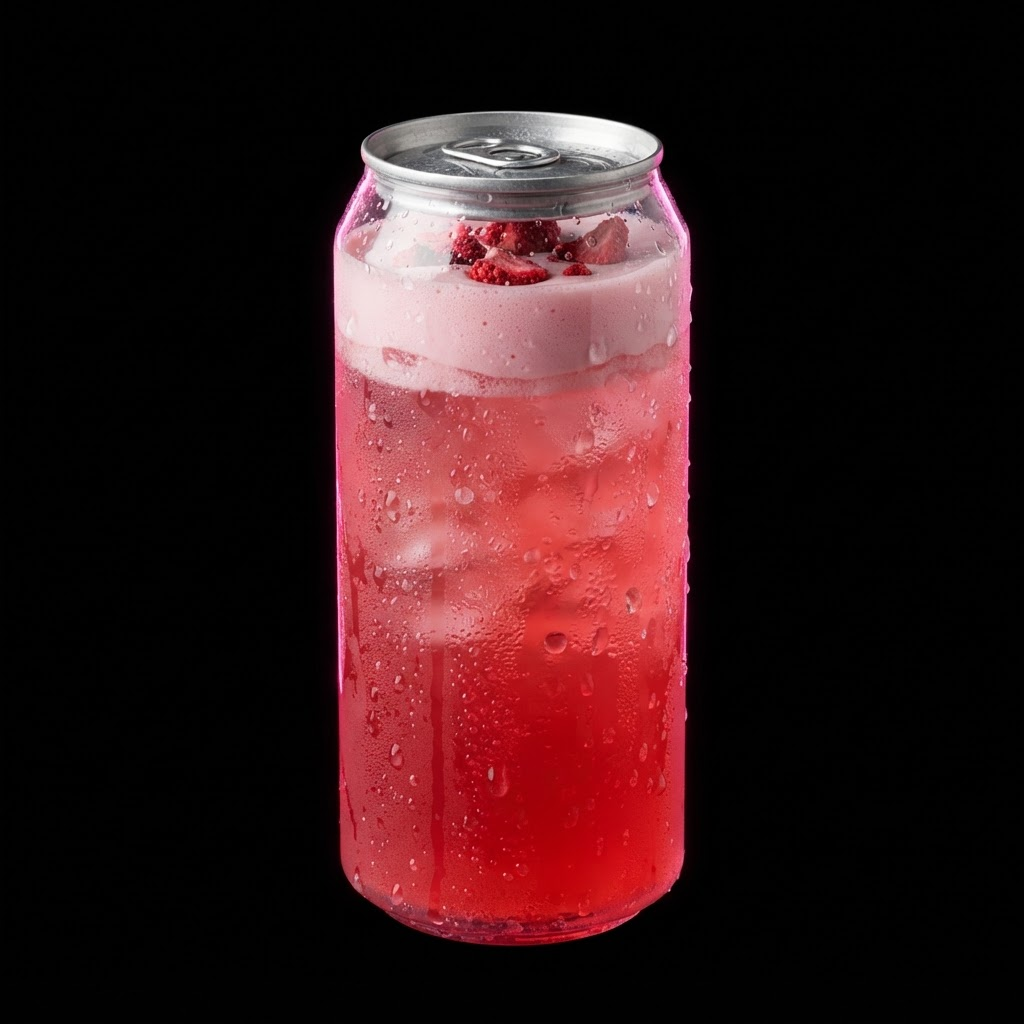 Electric Flamingo — Monster with strawberry, pomegranate & lime, a strawberry cold foam and freeze-dried strawberries.